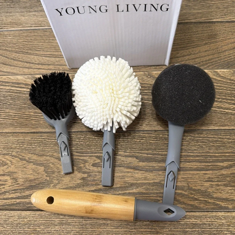 Young Living Dish Brush Set 3 Heads Interchangeable New!